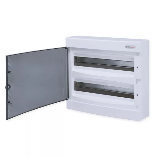 Tehnoplast Falon kívüli kiselosztó doboz, C sorozat, 36 modulos, átlátszó ajtó, 2 soros, 396x361x112 mm,IP40 THP-N2x18C
