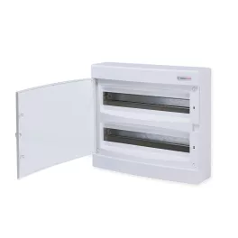   Tehnoplast Falon kívüli kiselosztó doboz, C sorozat, 36 modulos, fehér ajtó, 2 soros, 396x361x112 mm, IP40 THP-N2x18CW