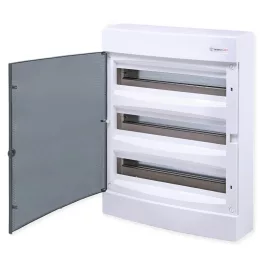   Tehnoplast Falon kívüli kiselosztó doboz, C sorozat, 54 modulos, átlátszó ajtó, 3 soros, 396x526x112 mm,IP40 THP-N3x18C