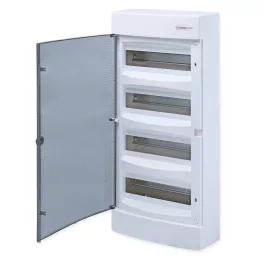   Tehnoplast Falon kívüli kiselosztó doboz, C sorozat, 48 modulos, átlátszó ajtó, 4 soros, 287x653x112 mm,IP40 THP-N48C