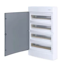   Tehnoplast Falon kívüli kiselosztó doboz, C sorozat, 72 modulos, átlátszó ajtó, 4 soros, 655x110x40 mm,IP40 THP-N4x18C