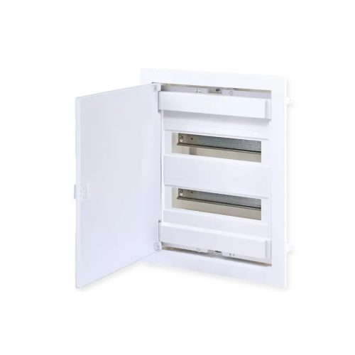 Tehnoplast Süllyesztett elosztódoboz + FEHÉR MŰANYAG AJTÓ (MEDIA-IT) 2 soros, 24 modulos THP-U24-FSW-IT