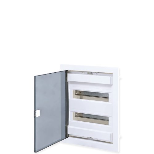 Tehnoplast Átlátszó műanyag ajtó süllyesztett kiselosztó dobozhoz - 2 soros 850*os izzóh.t. THP-U24F