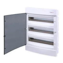   Tehnoplast Süllyesztett kiselosztó doboz, C sorozat, 54modulos,átlátszó ajtó-3soros,392x522x106mm,IP40 THP-U3x18C
