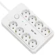 Technik Professional Elosztó 8 utas 1,5m 1,5mm2 +USB-A-C +surge +kapcsoló 16A