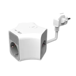   Technik Professional Elosztó Kocka 3 utas 1,4m kábel + USB-A + USB-C 16A