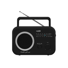   HAUSER TR-9205 AM/FM analóg táskarádió, max. 0,8 W RMS teljesítmény, elemes és hálózati tápellátás, fekete színű