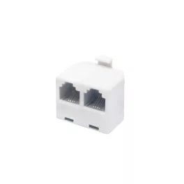   Home TS 16-2/WH elosztó telefonvezetékhez, 6P/4C, 1 dugó - 2 aljzat, fehér