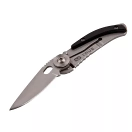  True Utility Skeletonknife, TU571K, 4 cm rozsdamentes acél penge, eloxált alumínium tok, karabíner rögzítési pont, jobb és balkezes, TU571K