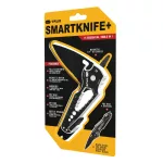 True Utility Smartknife+, TU6869, 15 in 1, mágneses bitfej tartó, kábelcsupaszoló, homokfúvott rozsdamentes acél, 5,5 cm penge, TU6869