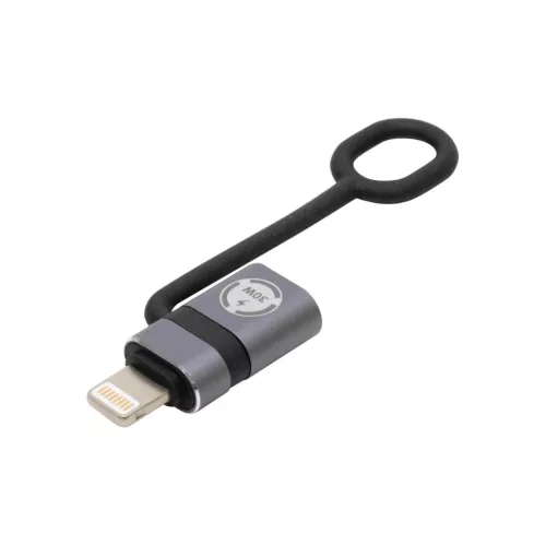 Home USBCA4 USB-C átalakító, 30W, LIGHTNING dugó, USB-C aljzat, gyorstöltés, adattovábbítás