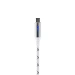 Home USBCC2M100L töltőkábel, USB-C / USB-C, 2 méter, 100W gyorstöltés, töltésjelző LED-sor, szőtt nylon burkolat