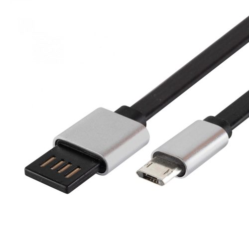 Home USBF 2 töltőkábel, 2 oldalú, fordítható, USB-A dugó, microUSB-B dugó, 2m, 2,1A, adatkábel, USBF_2