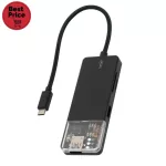 Home USBHUB6 dokkoló állomás, 4K HDMI, egér, billentyűzet, TF/microSD, SD, USB tároló, merevlemez, ~100 W PD, plug & play, LED visszajelzés