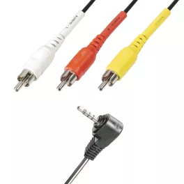  Home VC 20-2 videókábel, 4 pólusú 3,5mm dugó, RCA dugó, 2m