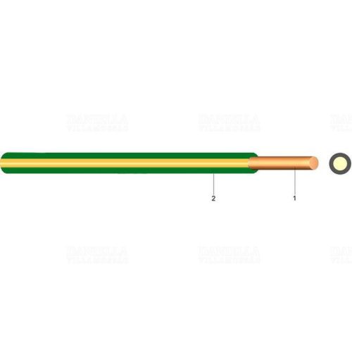 H05V-U 1x 0,5 zöld/sárga (200) 300/500V egyerű tömörvezeték (M-Cs, MCs)