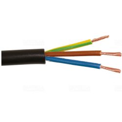  MT kábel 3x1,5mm2 fekete PVC köpenyes réz erű sodrott H05VV-F (MTK)