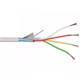   Riasztókábel alarm vezeték 4x0,22 mm2 CCA fehér (100) 65V (YYSch) Corvin