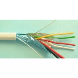   Riasztókábel alarm vezeték 2x0.5 + 4x0,22 mm2 CCA fehér (100) 65V (YYSch) corvin