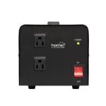 HOME VTF1000VA feszültségátalakító, max.1000VA, 230V/110V transzformátor, dupla 110V kimeneti aljzat két készülékhez, hordozható