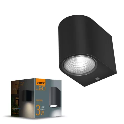 Facade luminaire VIDEX-3W-PELLE-BLACK VL-AR031-032B