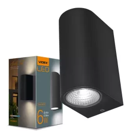   Facade double-sided luminaire VIDEX-6W-PELLE-BLACK VL-AR032-062B