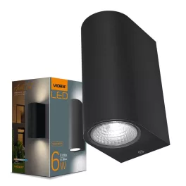 Facade double-sided luminaire VIDEX-6W-PELLE-BLACK