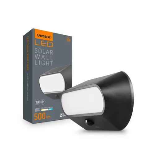 LED Solar Wall Light with motion sensor VIDEX VL-BHSO-001-S 500Lm 5000K