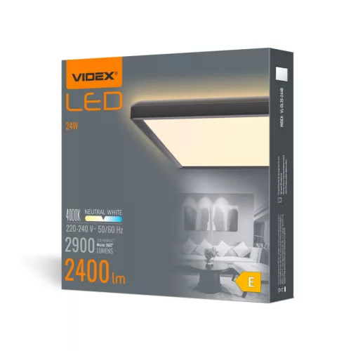 LED Ceiling Light VIDEX-LED-CEILING-DL3S-24W-BLACK-4K VL-DL3S-244B