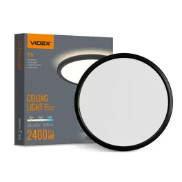   LED Ceiling Light with decorative backlight VIDEX DL5R 22W 3000K-4000K-5000K 230V Black VL-DL5R-22CB