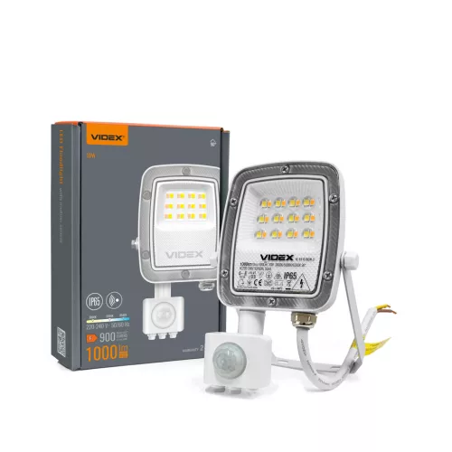 LED Floodlight with motion sensor VIDEX-FLOOD-LED-F5-PIR-10W-CCT