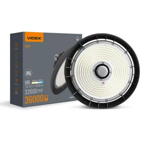 LED High Bay Light VIDEX HB01 200W 5000K 36000Lm 230V Black VL-HB01-2005B