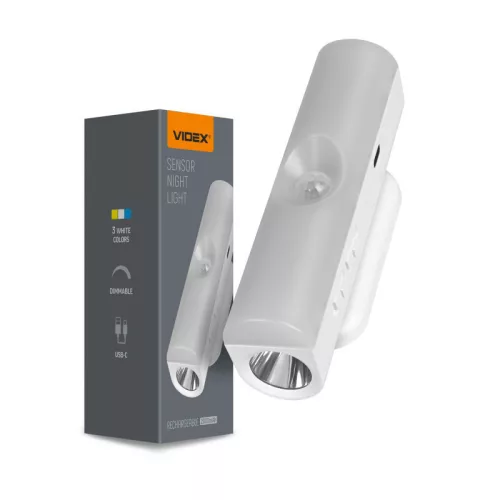LED RECHARGEABLE NIGHT LIGHT with MOTION SENSOR VIDEX VL-NL108W VL-NL108W