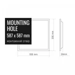 LED Recessed-mounted Panel VIDEX VL-PB36CW 36W 3000-4000-6000K VL-PB36CW