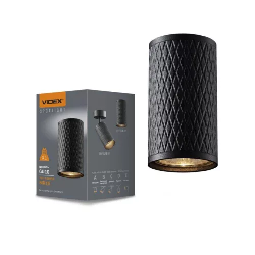 Ceiling spotlight luminaire VIDEX-GU10-TALEN-BLACK VL-SPF02A-BP