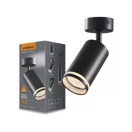   Wall and ceiling spotlight luminaire VIDEX-GU10-MARTIN-BLACK VL-SPF05B-B