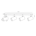 Wall and ceiling spotlight luminaire VIDEX for 4xGU10 lamp VL-SPF05B-WPB