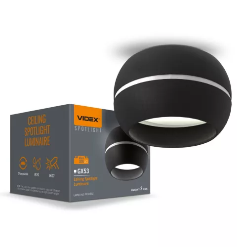 Ceiling spotlight luminaire VIDEX for GX53 lamp VL-SPF16A-B VL-SPF16A-B
