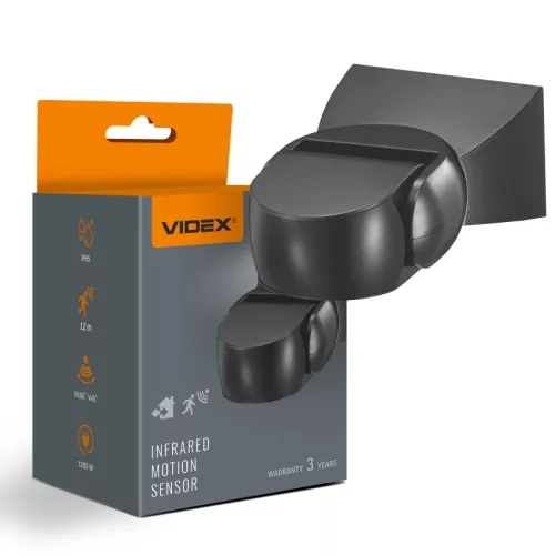 PIR motion and light sensor VIDEX VL-SPW15B 1200W IP65 Black VL-SPW15B