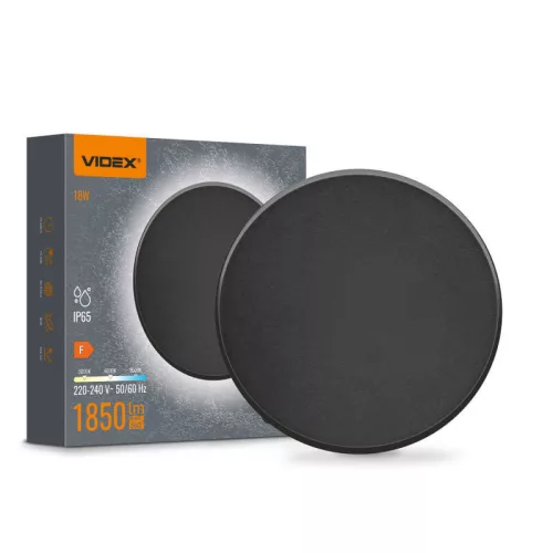 LED wall-mounted Light IP65 VIDEX 18W 3000K-4000K-6500K 1850Lm Black VL-WL03-18CB