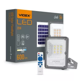   LED Solar Floodlight VIDEX-FLOOD-LED-SOLAR-GELIO-SENSOR-20W-NW