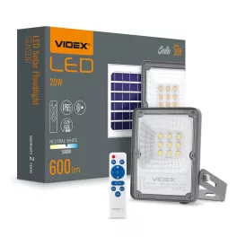   LED Solar Floodlight VIDEX-FLOOD-LED-SOLAR-GELIO-SENSOR-20W-NW