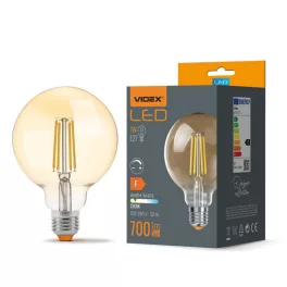 LED Bulb VIDEX-E27-G95-7W-FIL-DIM-AMBER-WW VLE-G95FAD-07272