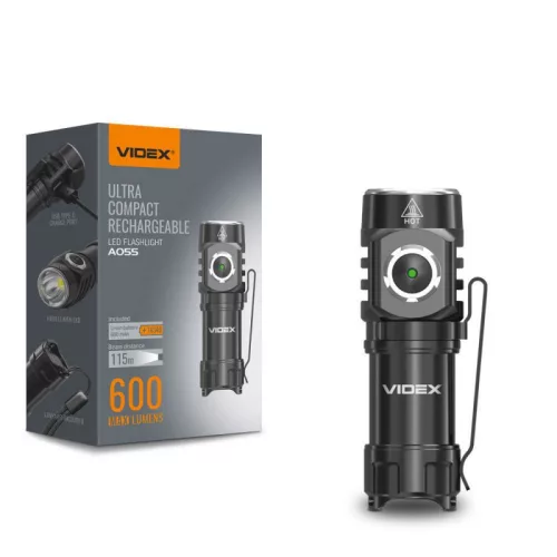 LED Portable Flashlight VIDEX VLF-A055 600Lm 5700K VLF-A055