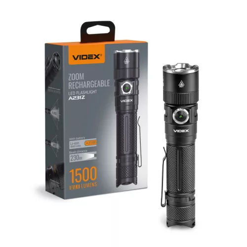LED Portable Flashlight VIDEX VLF-A231Z 1500Lm 5000K VLF-A231Z