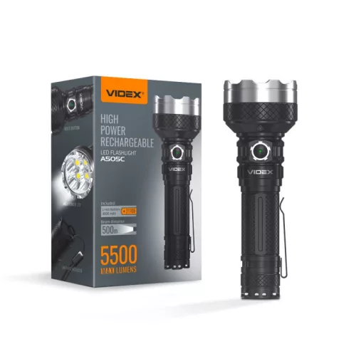 LED Portable Flashlight VIDEX VLF-A505C 5500Lm 5000K VLF-A505C