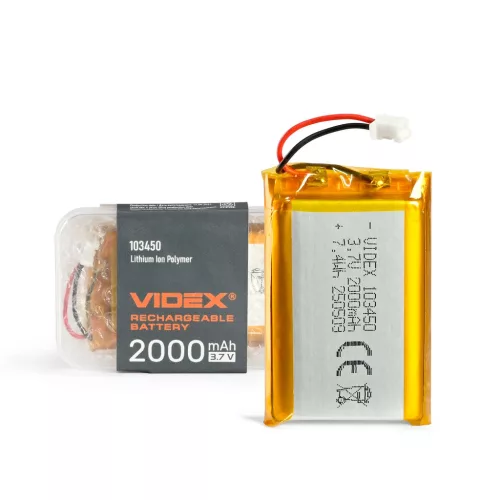 RECHARGEABLE Battery VIDEX Li-pol VLF-B103450-20 2000mAh