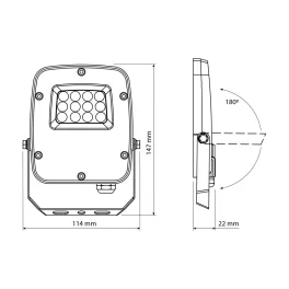 LED Floodlight VIDEX-FLOOD-LED-F5-10W-CCT