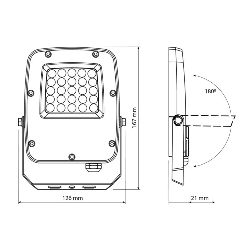 LED Floodlight VIDEX-FLOOD-LED-F5-20W-CCT