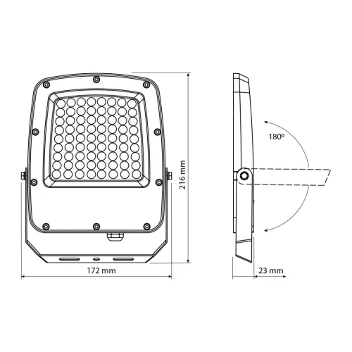 LED Floodlight VIDEX-FLOOD-LED-F5-50W-CCT